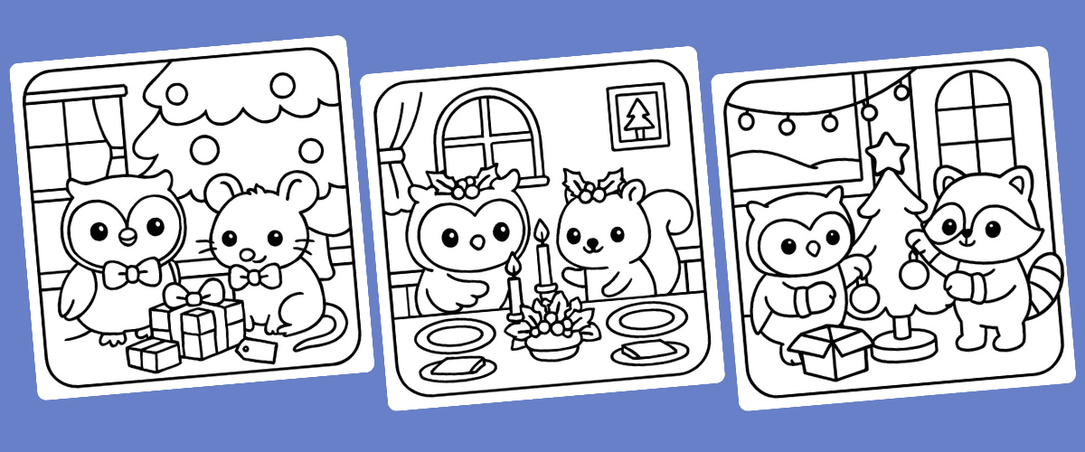 Christmas coloring pages generated with Colorin AI