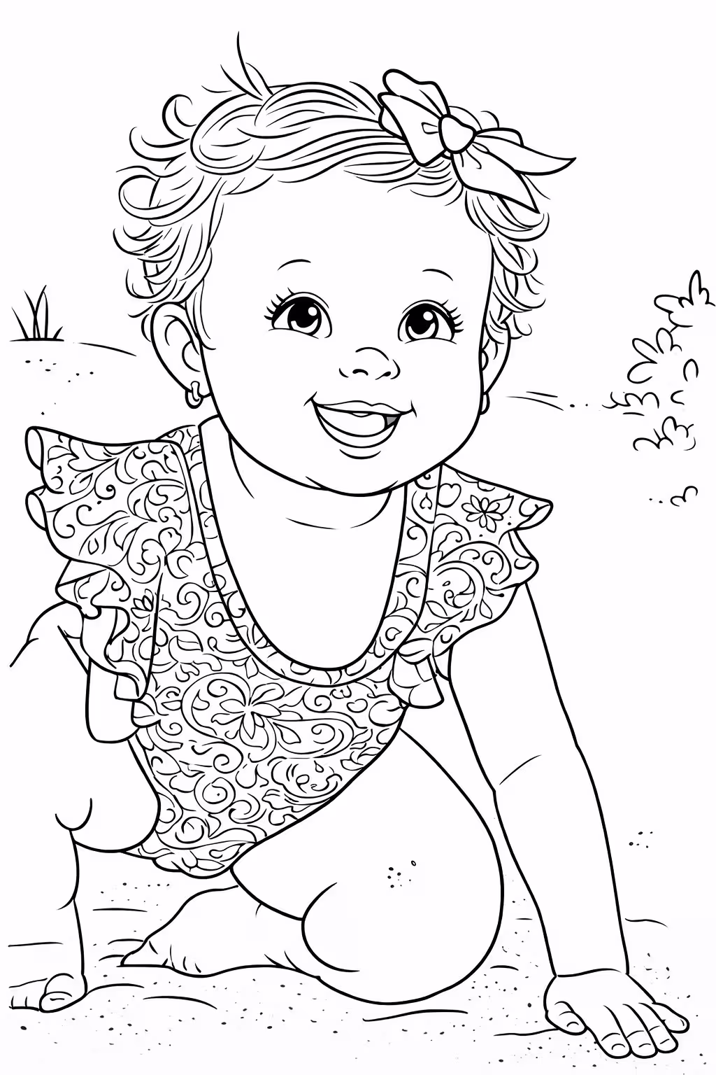 Photo converted into Cartoon style coloring page