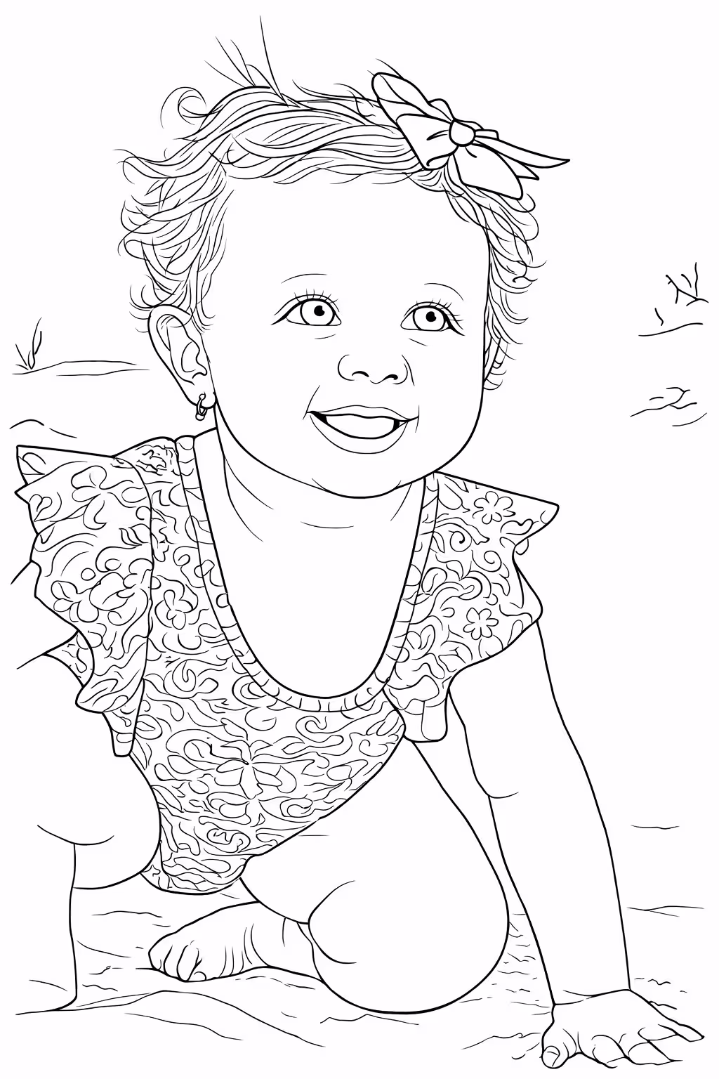 Photo converted into Minimalist style coloring page