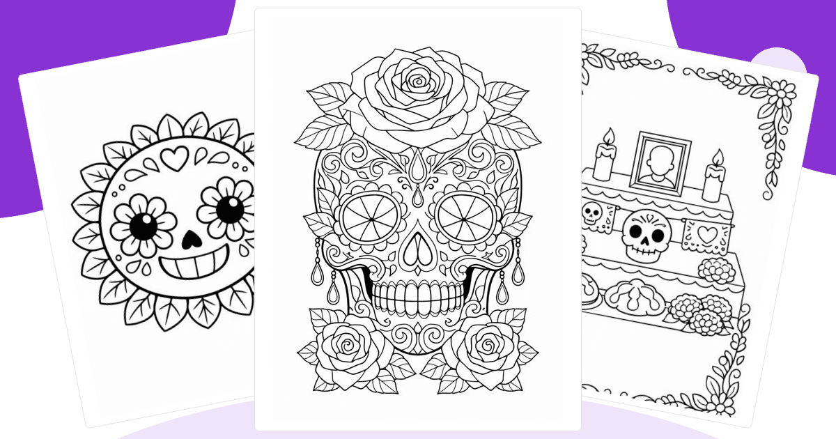 Sugar Skull Coloring Pages — free printable collection from Colorin AI