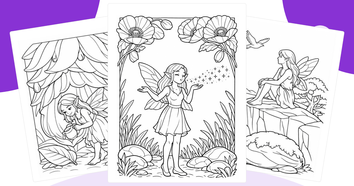 Fairy Coloring Pages — free printable collection from Colorin AI