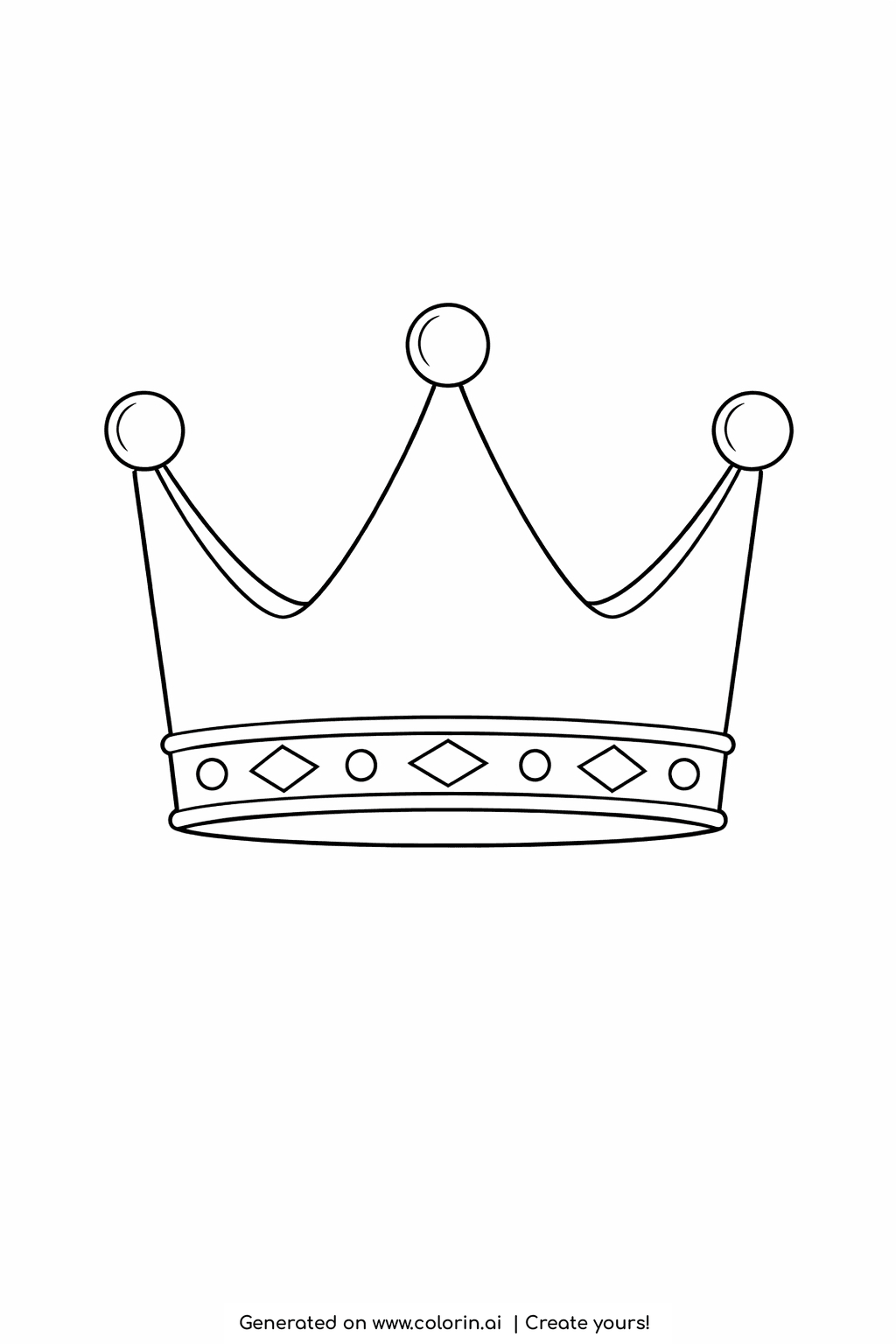bible coloring pages for toddlers, one bold king's crown with three points and a row of round jewels