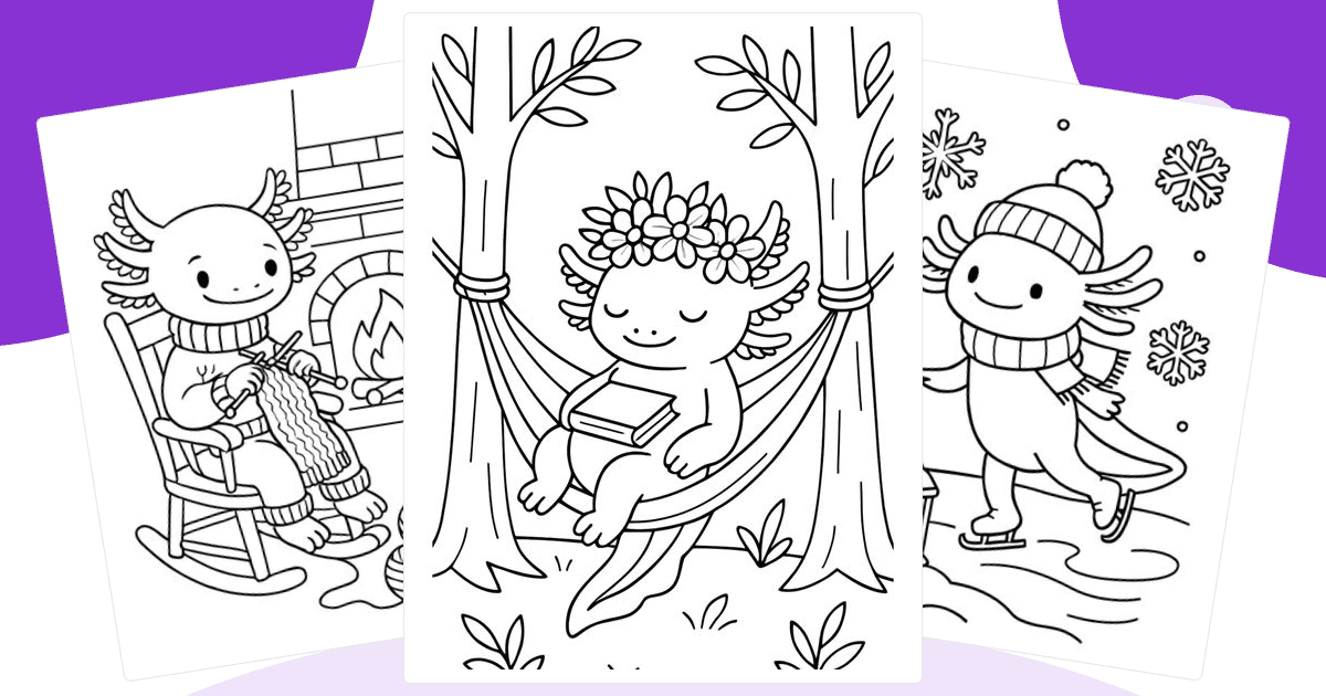 Axolotl Coloring Pages — free printable collection from Colorin AI