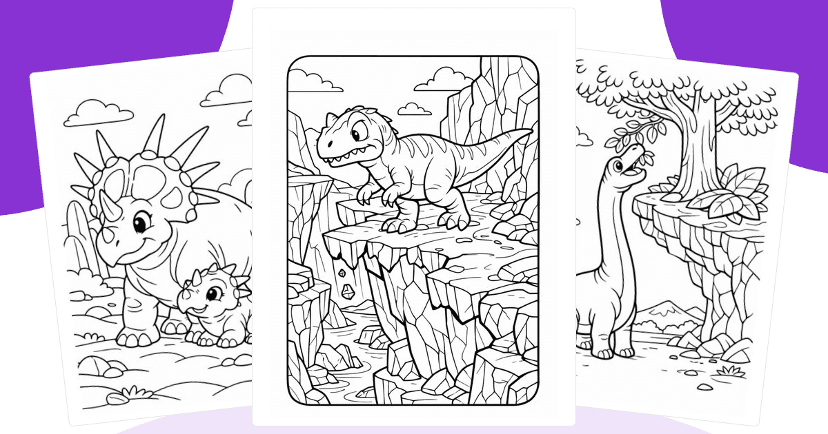 Dinosaur Coloring Pages — free printable collection from Colorin AI