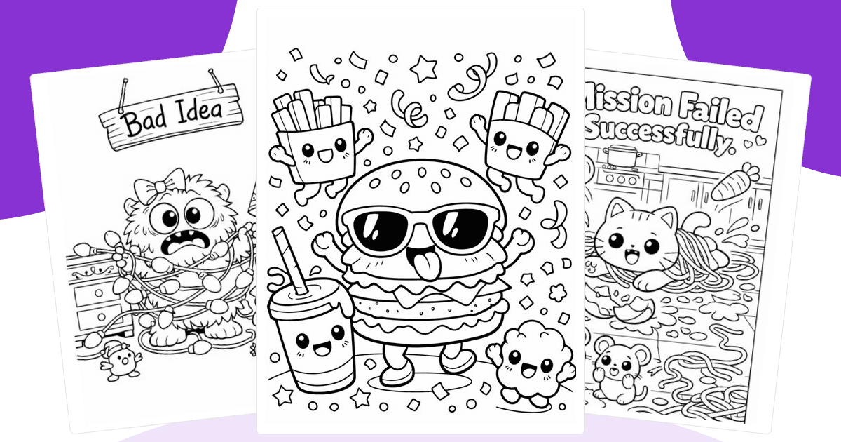 Funny Coloring Pages — free printable collection from Colorin AI
