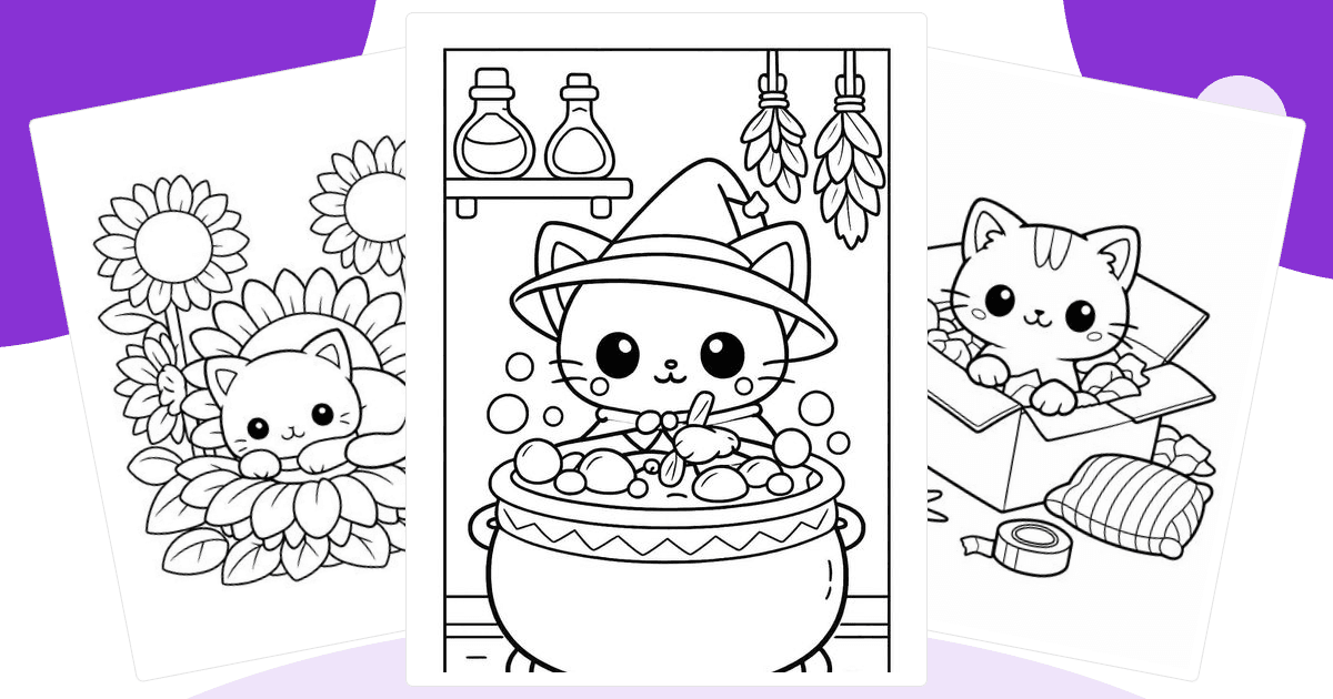 Cat Coloring Pages — free printable collection from Colorin AI