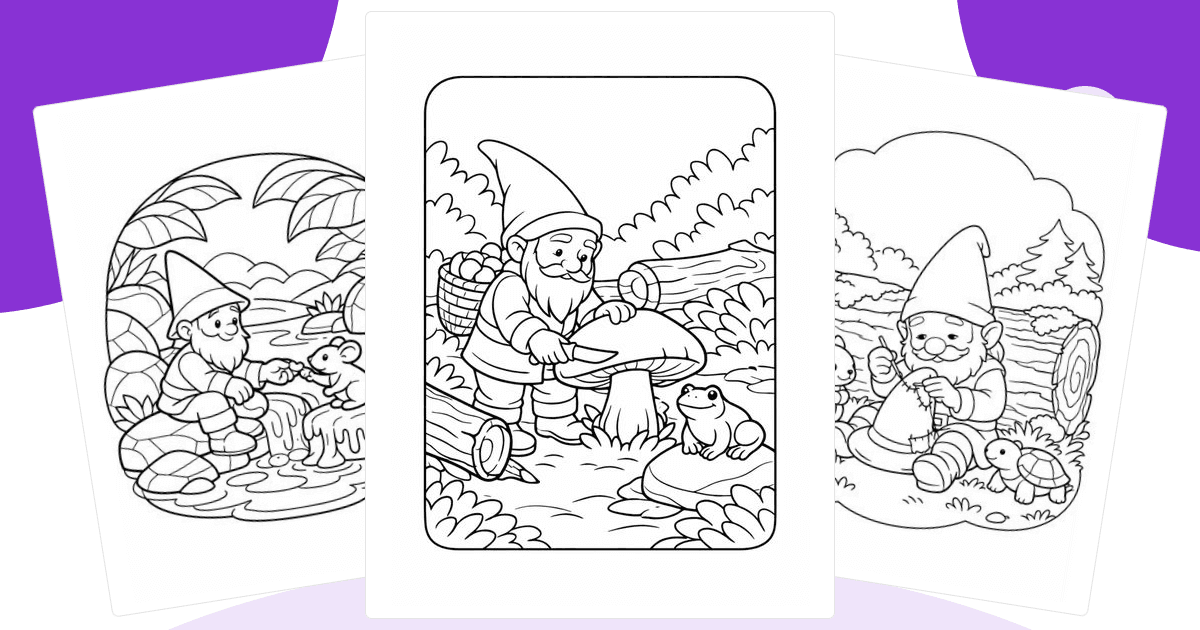 Gnome Coloring Pages — free printable collection from Colorin AI