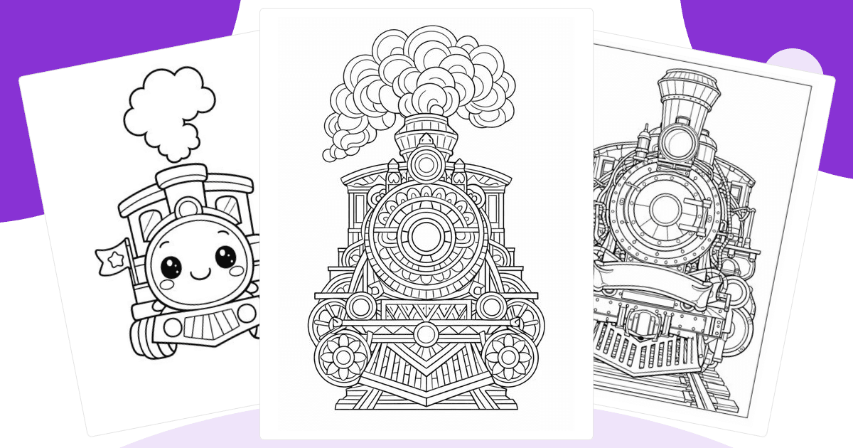 Train Coloring Pages — free printable collection from Colorin AI