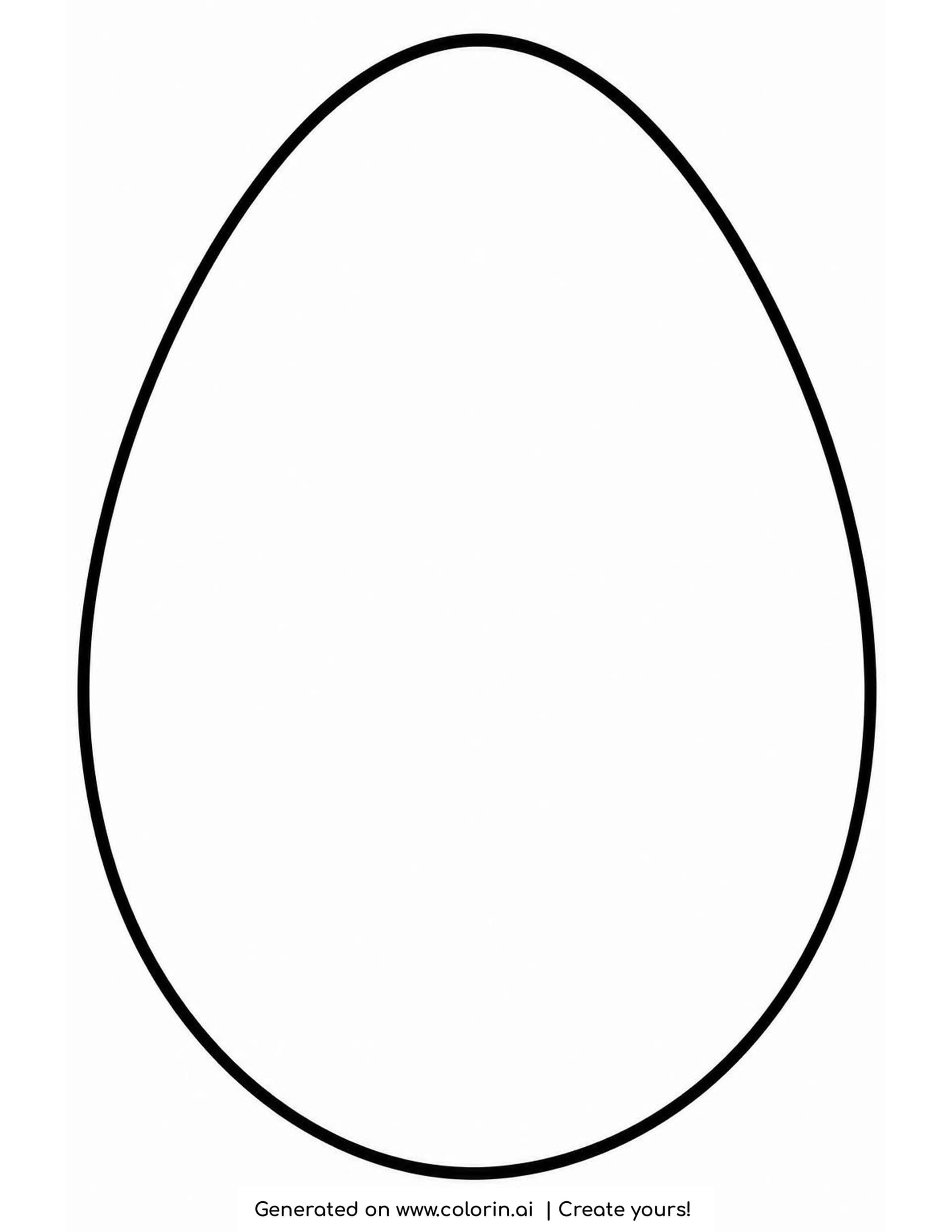 Easter egg template with a blank, empty egg outline that fills the whole page from top to bottom