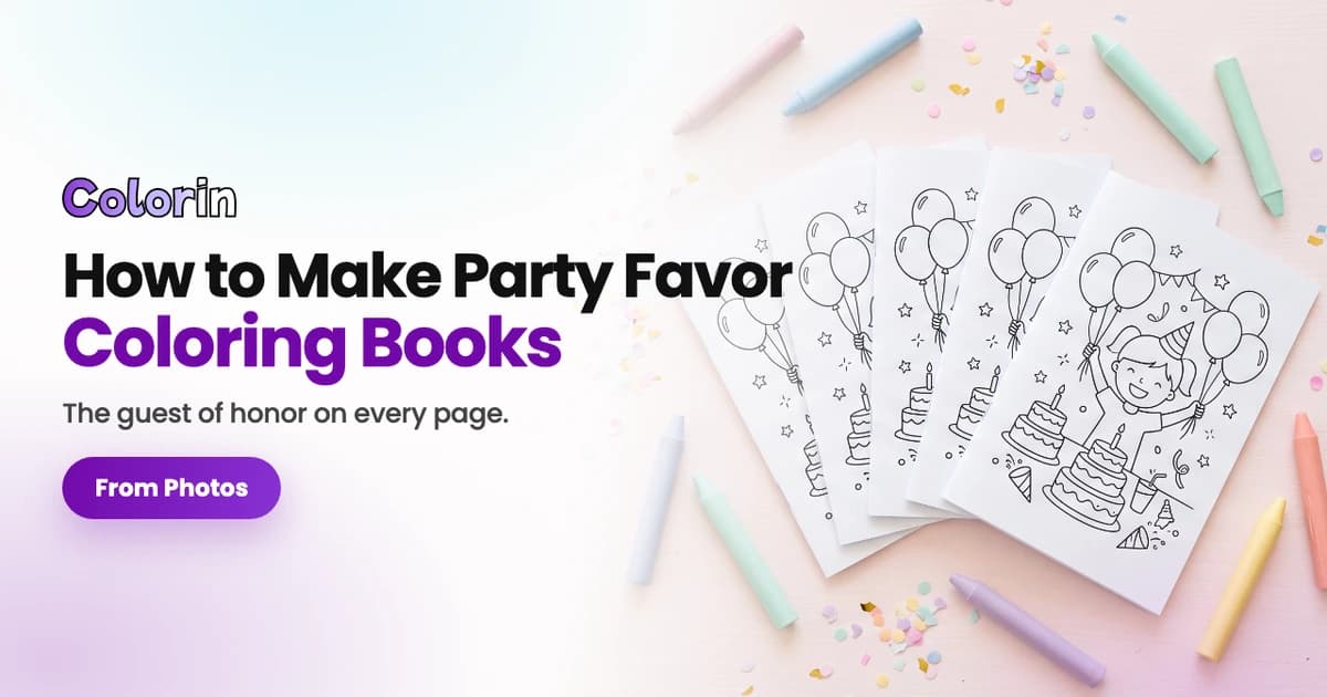 How to make party favor coloring books, a Colorin AI guide