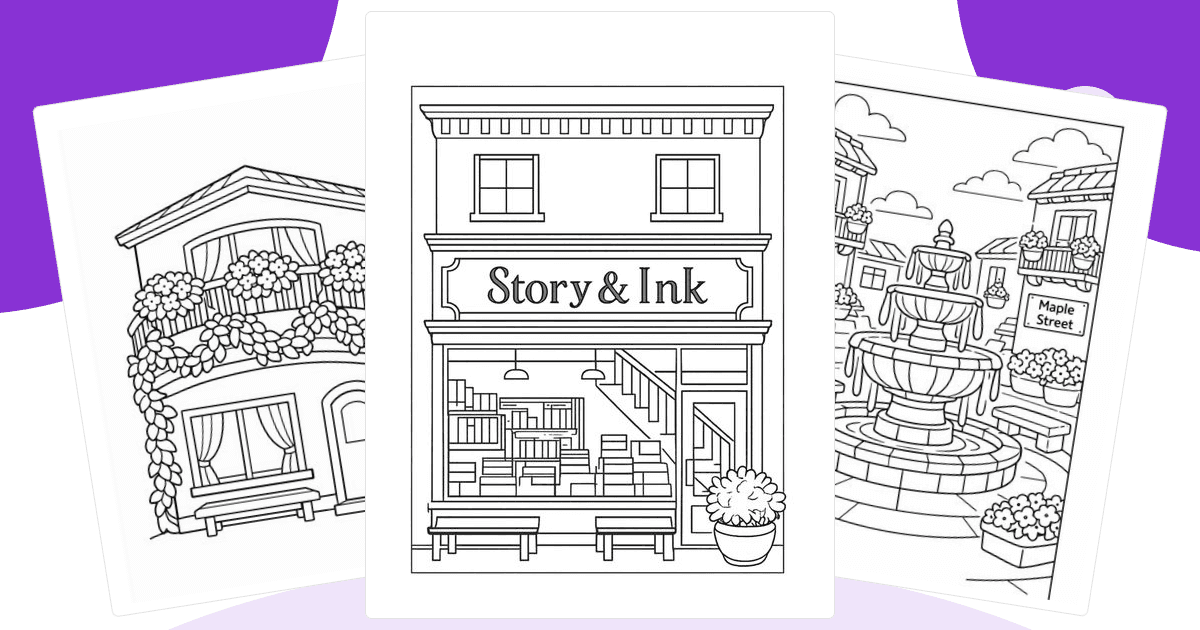 Cozy Neighborhood Coloring Pages — free printable collection from Colorin AI