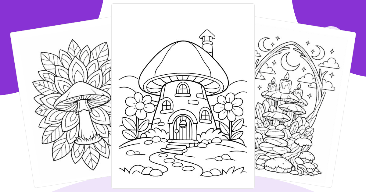 Mushroom Coloring Pages — free printable collection from Colorin AI