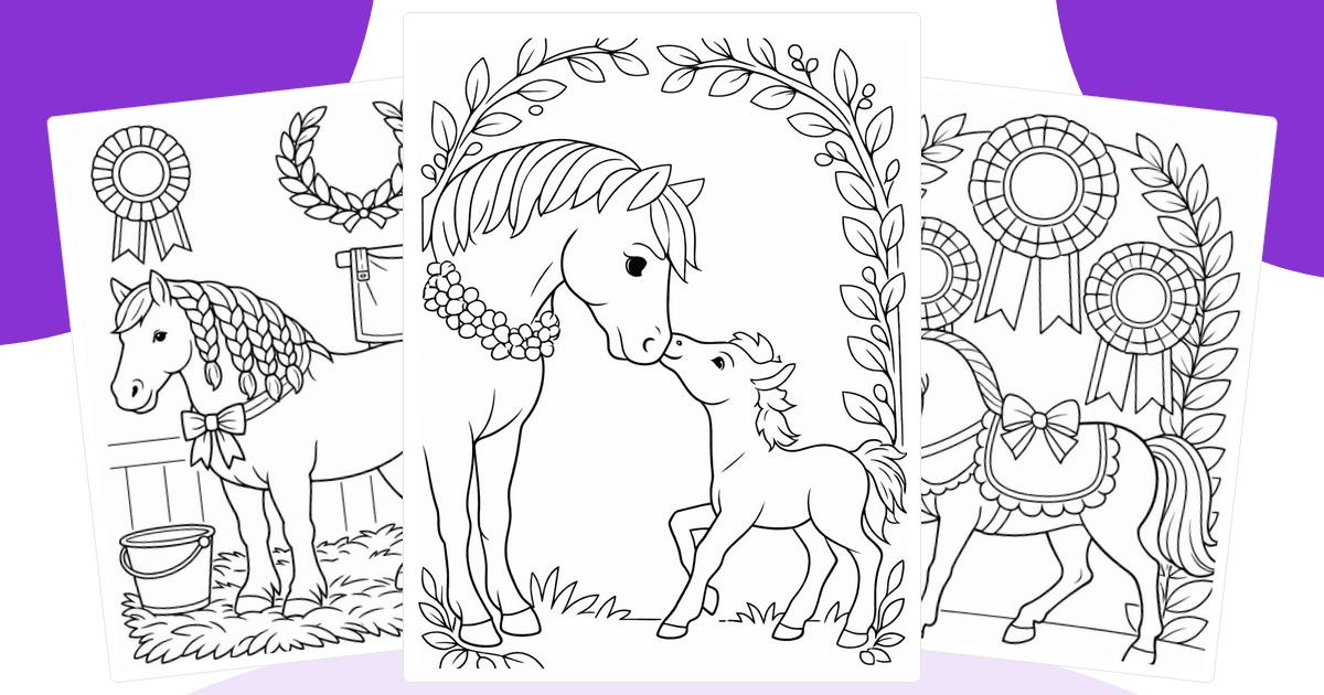 Horses Coloring Pages — free printable collection from Colorin AI