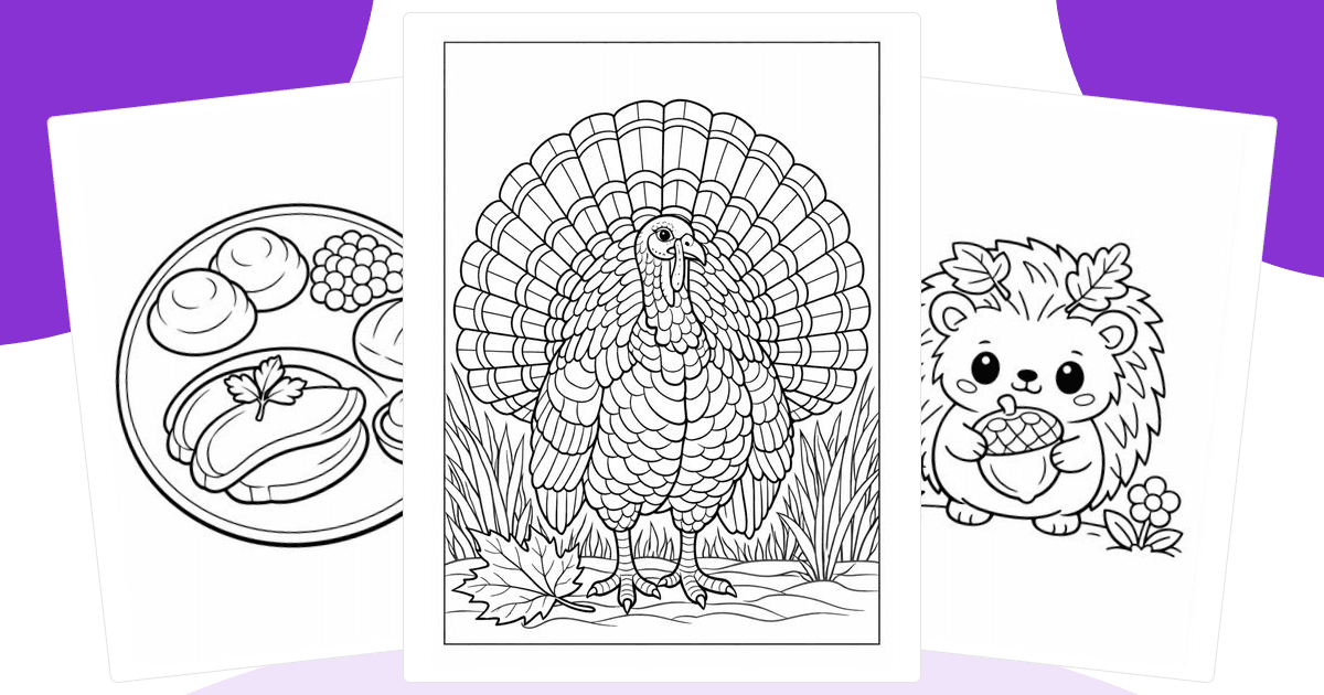 Thanksgiving Coloring Pages — free printable collection from Colorin AI