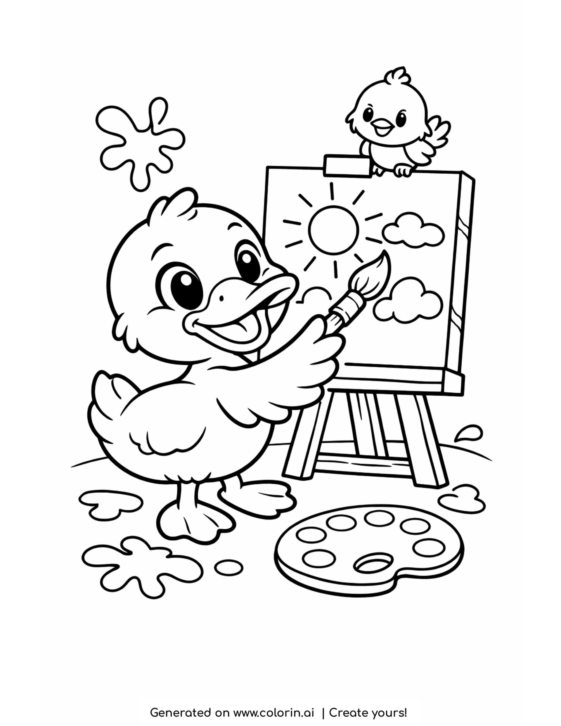 duck inside glass jar underwater with plants and crab coloring page