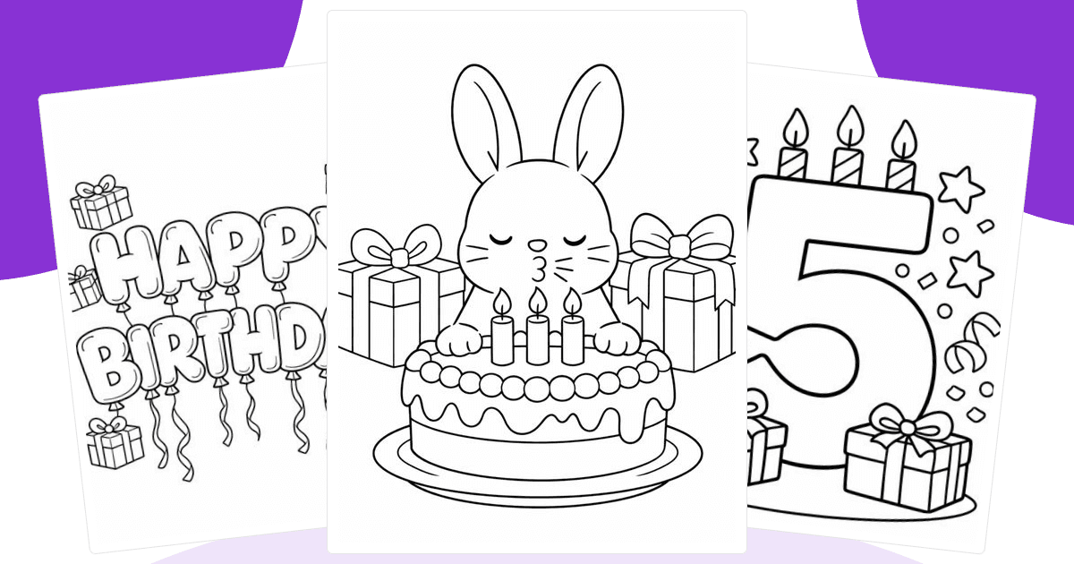 Birthday Coloring Pages — free printable collection from Colorin AI