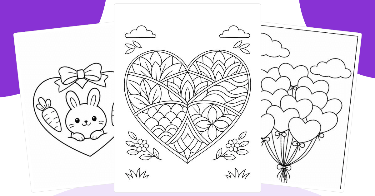 Heart Coloring Pages — free printable collection from Colorin AI