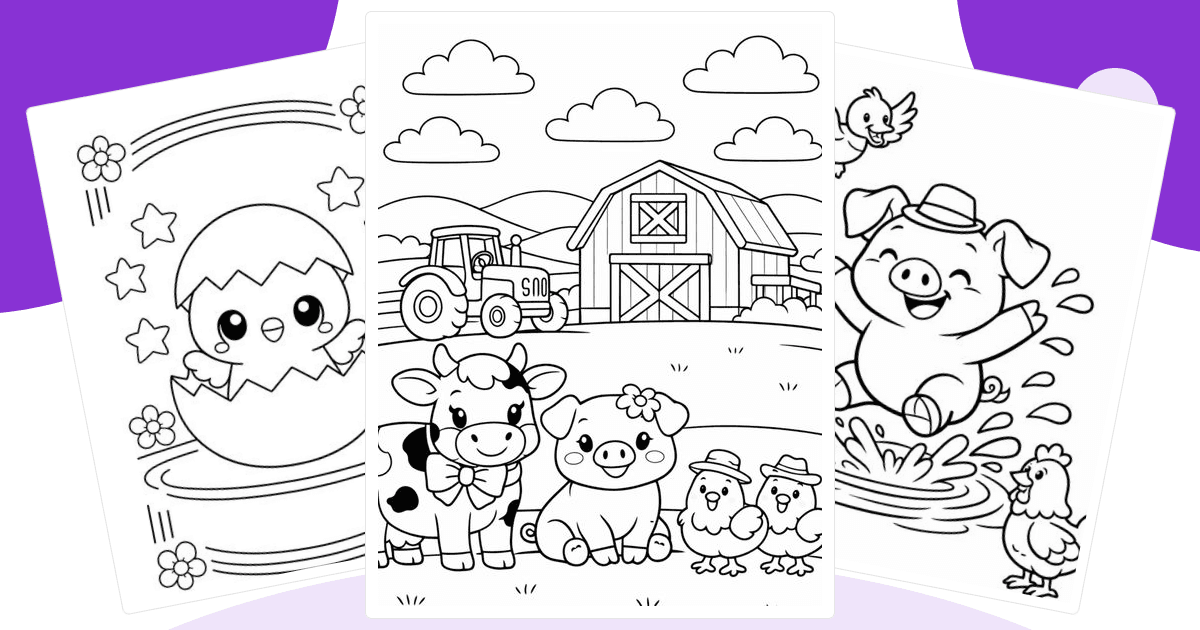 Farm Coloring Pages — free printable collection from Colorin AI