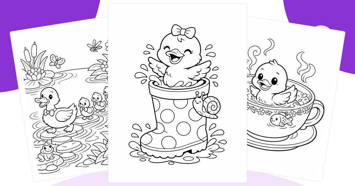 Duck Coloring Pages — free printable collection from Colorin AI